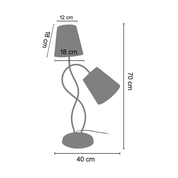 <tc>Candeeiro de Mesa NICE  70cm - 2 Luzes </tc>