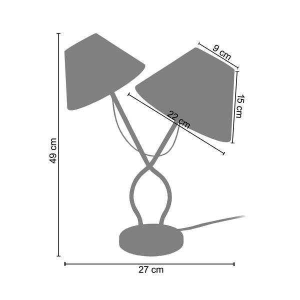 <tc>Candeeiro de Mesa PROVENÇALE  27cm - 2 Luzes </tc>