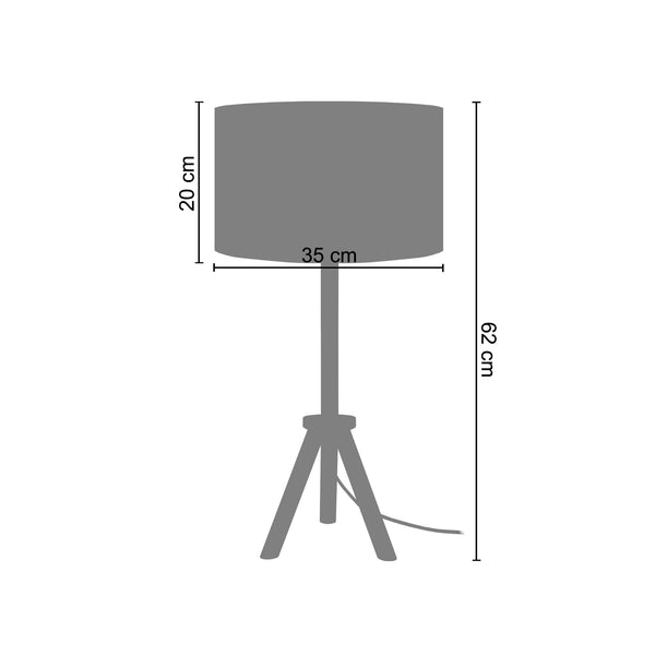 <tc>Candeeiro de Mesa TRIDENT  30cm - 1 Luz  </tc>