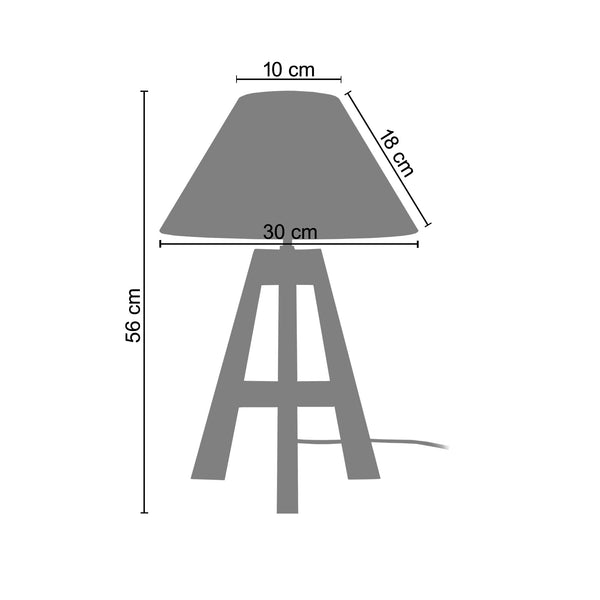 <transcy>Candeeiro de Mesa VIDAR A  30cm - 1 Luz </transcy>