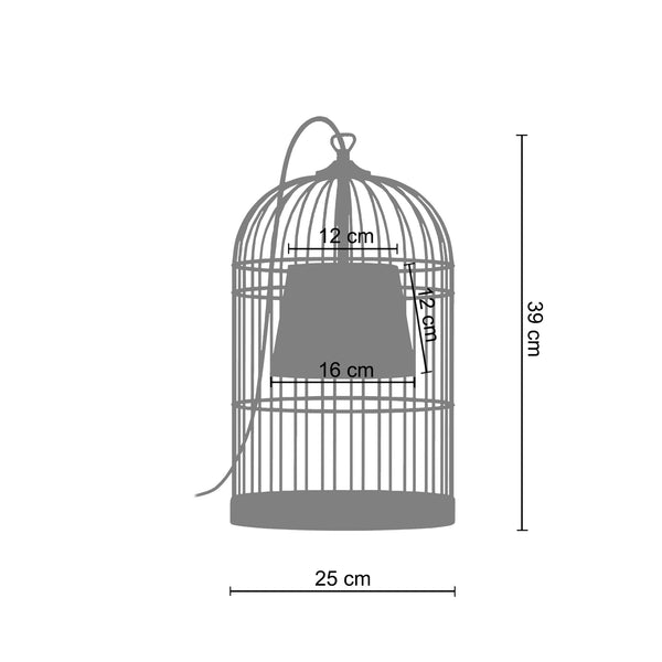 <transcy>Candeeiro de Mesa GAIOLA  25cm - 1 Luz </transcy>