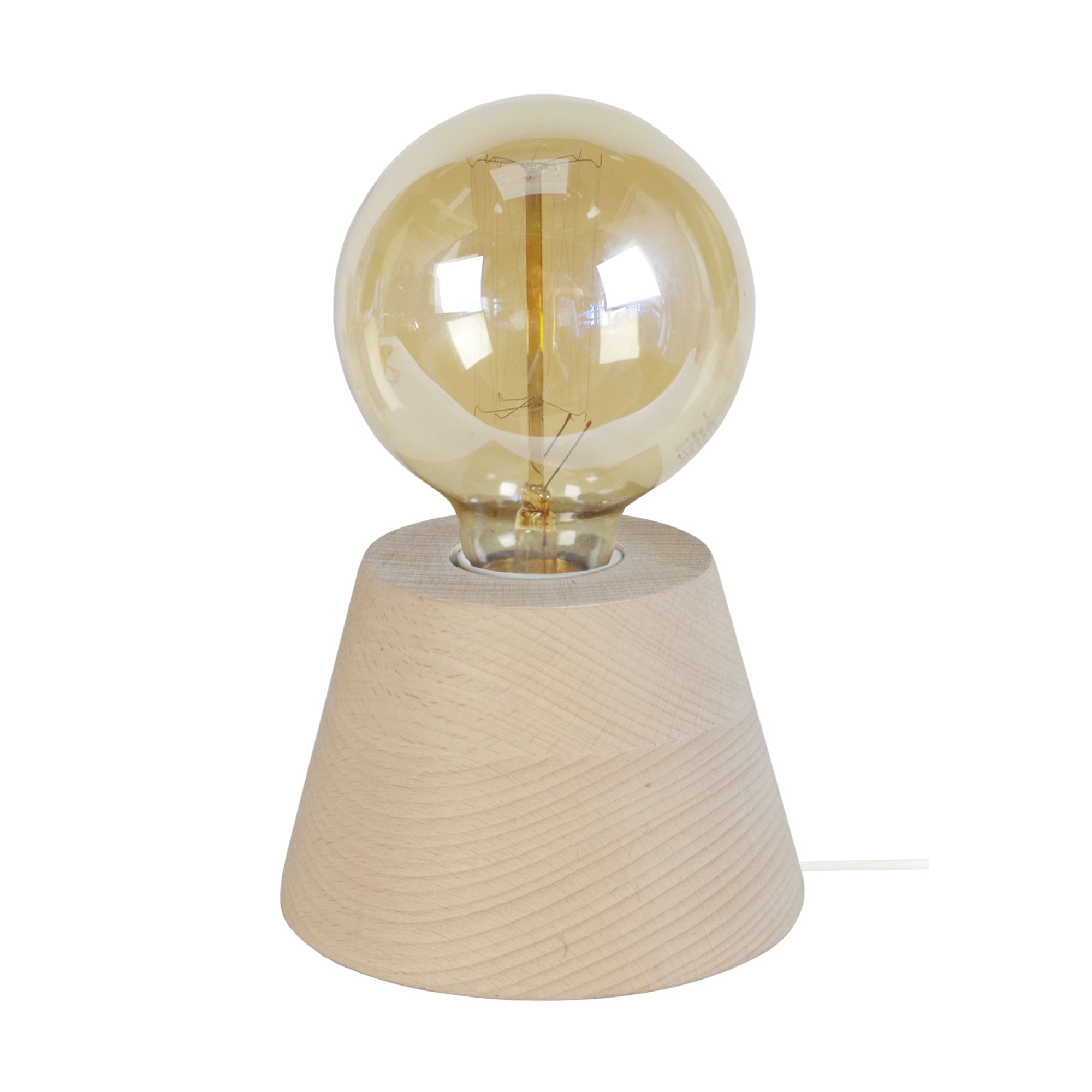 Lampe a poser BOIS CONE 11cm - 1 Lumière