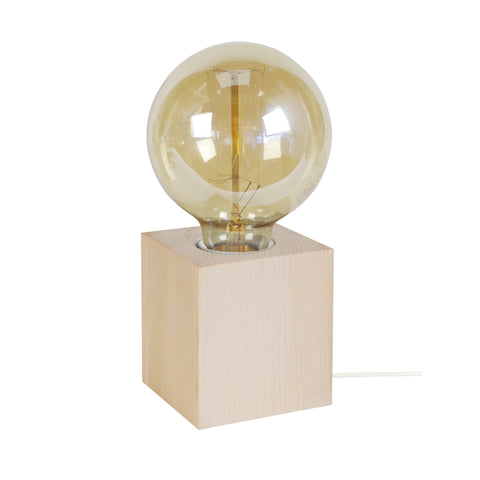 Lampe a poser BOIS CUBE 8cm - 1 Lumière