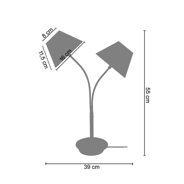 <transcy>Candeeiro de Mesa DUNNS  39cm - 2 Luz </transcy>