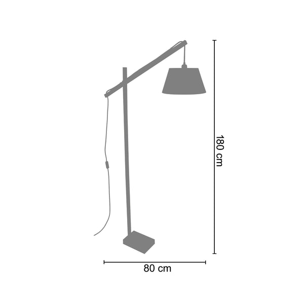 <tc>Candeeiro Pé Alto PILORI TAMBOUR  80cm - 1 Luz  </tc>