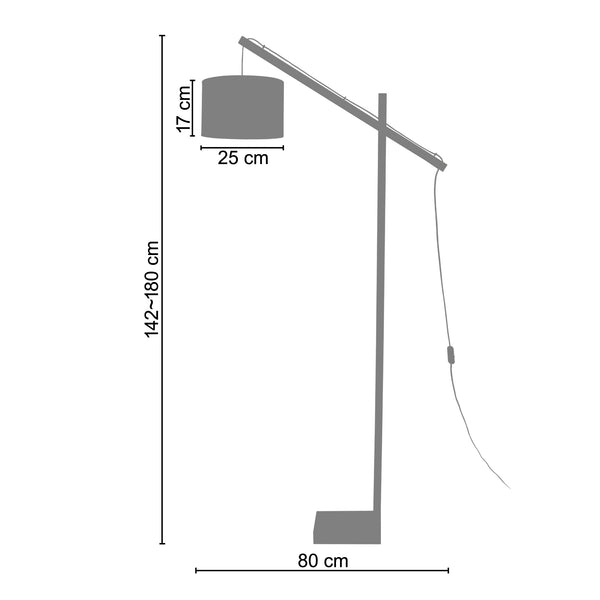 <transcy>Candeeiro Pé Alto ENKEL  80cm - 1 Luz </transcy>