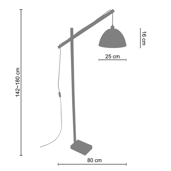 Lampadaire ENKEL  80cm - 1 Lumière