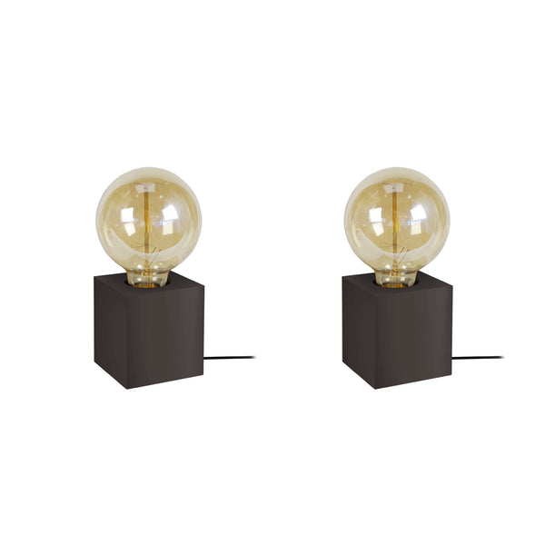 Lampe a poser BOIS CUBE-LT2 9,5 cm - 1 Lumière