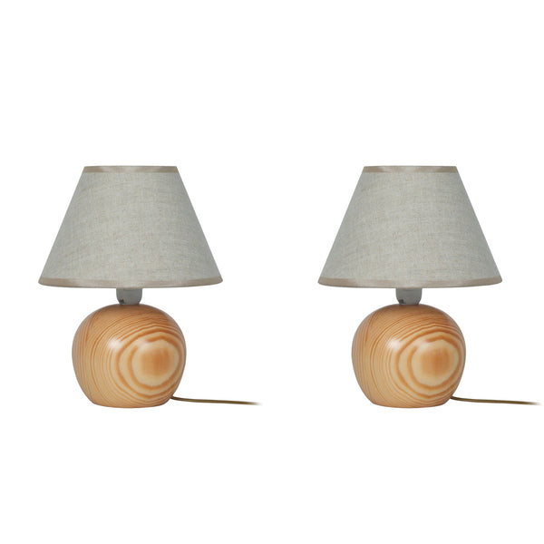 Lampe a poser BOULE BOIS-LT2 18 cm - 1 Lumière