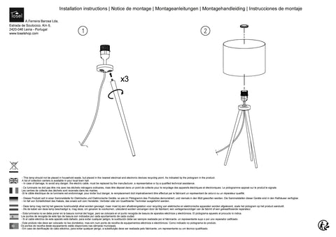 Lampe a poser Instructions