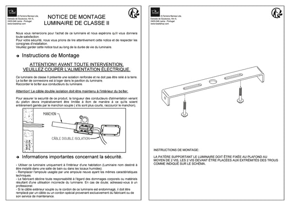 Suspension et plafon Instructions