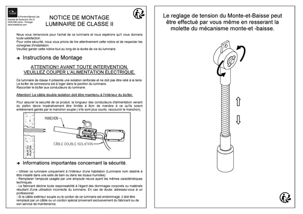 Suspension et plafon Instructions