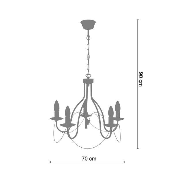 <tc>Candeeiro de Teto PROVENÇALE  64cm - 5 Luzes</tc>