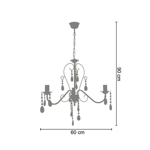 <tc>Candeeiro de teto PAMPILLES 60cm-3 luzes</tc>