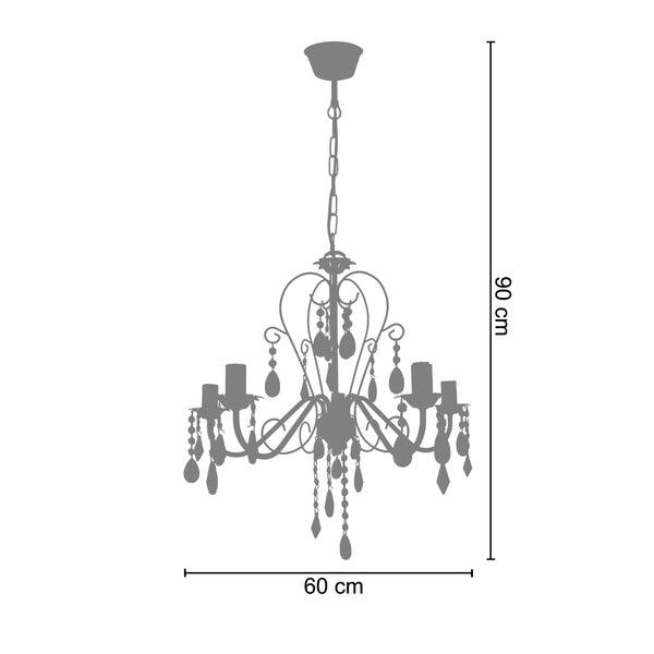 <tc>Candeeiro de teto PAMPILLES 60cm-5 luzes</tc>