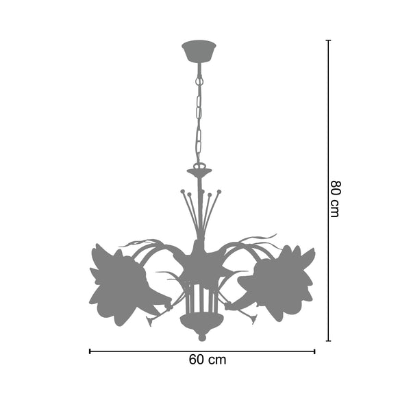 <tc>Candeeiro de Teto TULIPANO  60cm - 5 Luzes </tc>