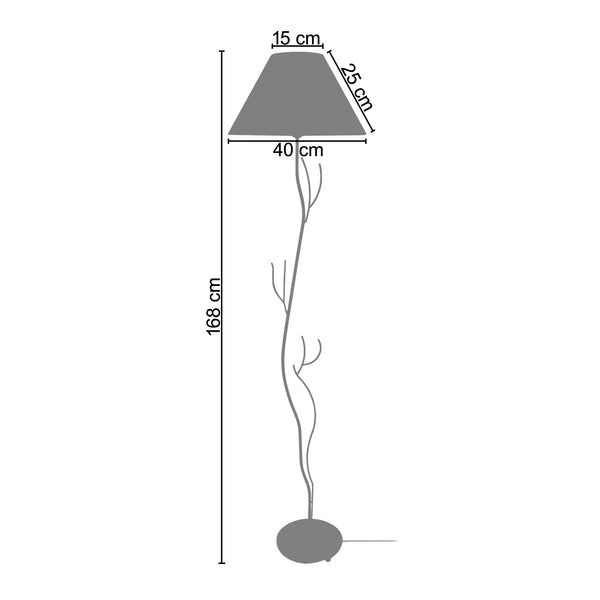 Lampadaire métal, abat-jour 168cm - 1 Lumière
