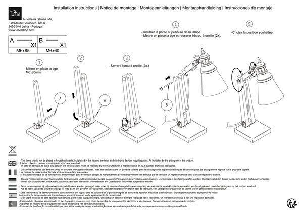 Lampe a poser Instructions