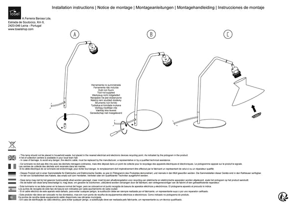 Lampe a poser Instructions