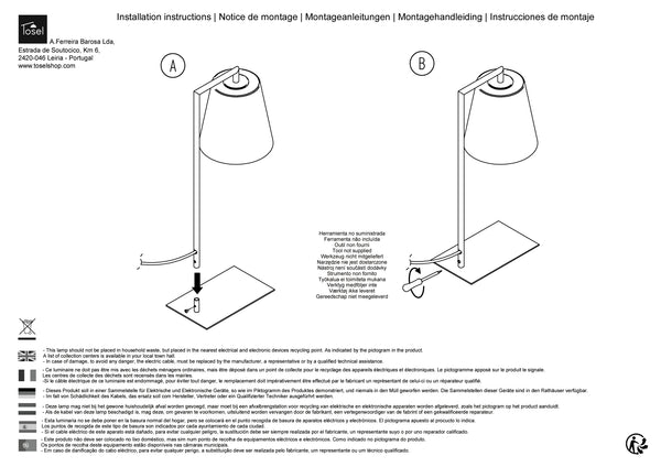 Lampe a poser Instructions