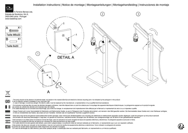 Lampe a poser Instructions