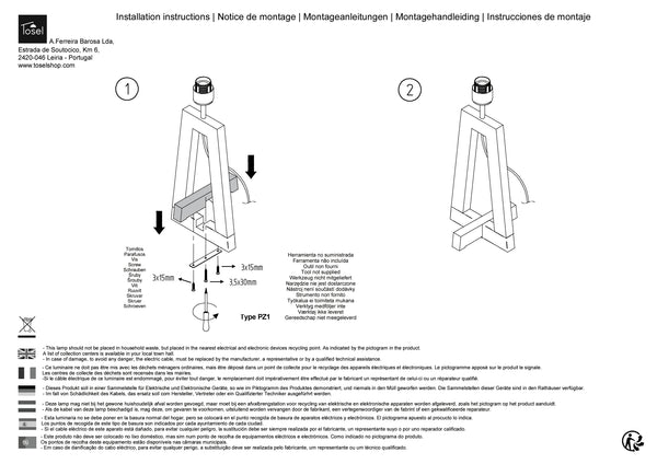 Lampe a poser Instructions