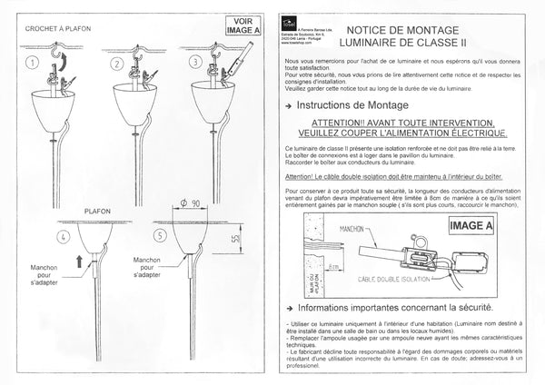 Suspension et plafon Instructions